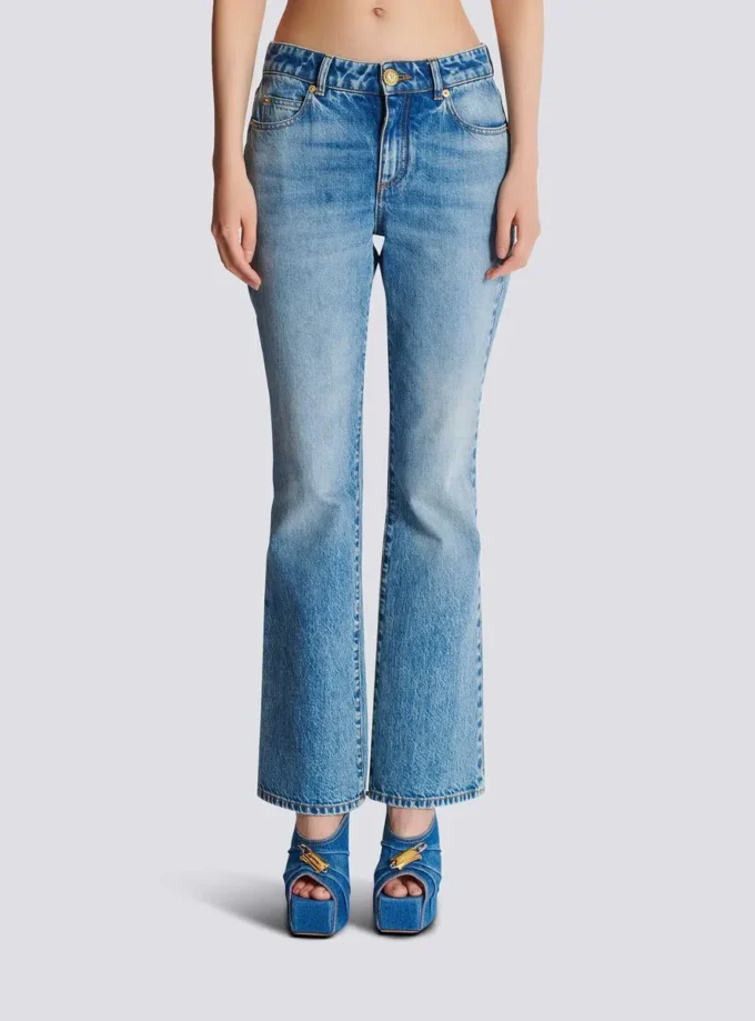 Flared denim jeans