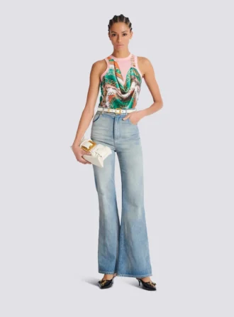 Flared-fit denim jeans