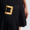 Flared grain de poudre dress with belt detail