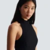 Flared grain de poudre dress with belt detail
