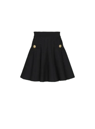 Flared knit skirt with sparkly stripes