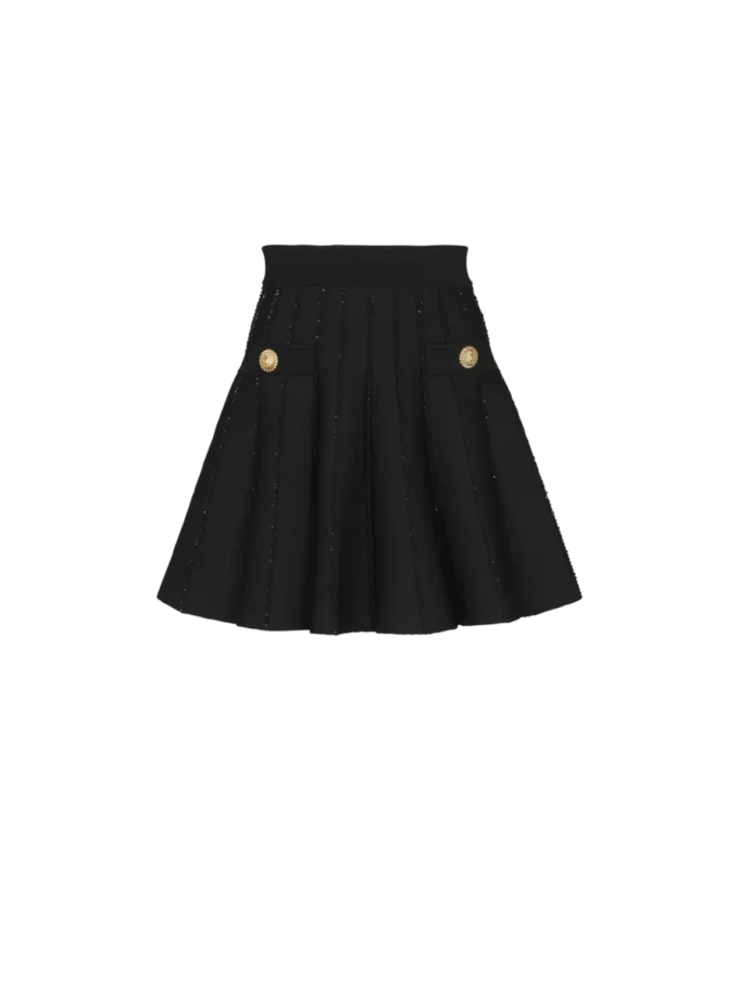 Flared knit skirt with sparkly stripes Flared knit skirt with sparkly stripes