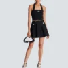 Flared knit skirt with sparkly stripes Flared knit skirt with sparkly stripes