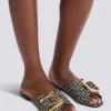 Flat monogram jacquard Anthem sandals