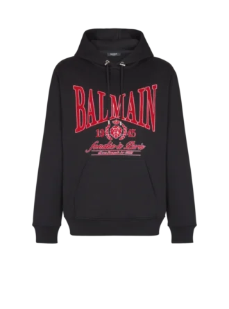 Flocked Balmain College hoodie