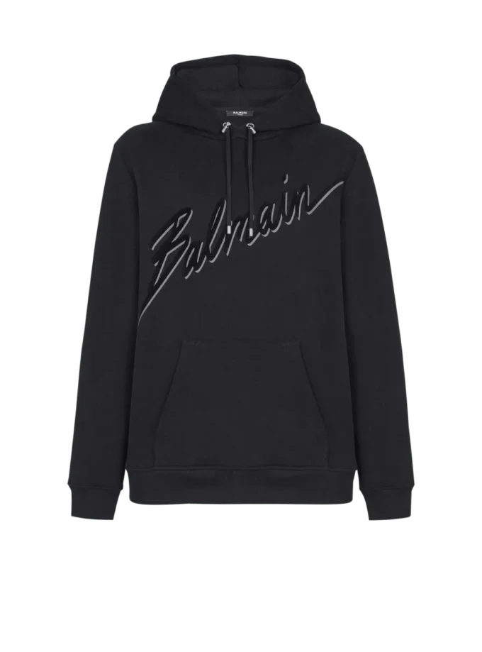 Flocked Balmain Letter hoodie