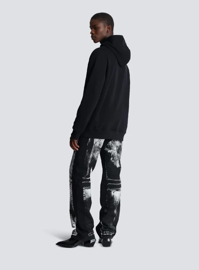 Flocked Balmain Letter hoodie