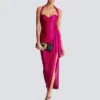 Flowing draped interlock jersey dress Flowing draped interlock jersey dress