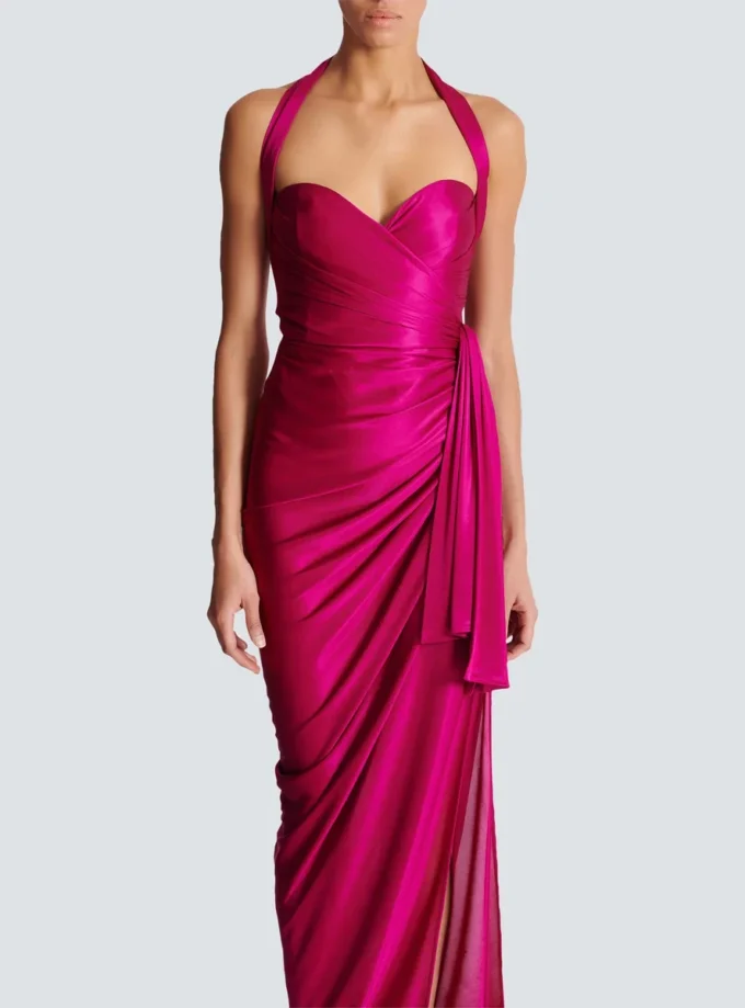 Flowing draped interlock jersey dress Flowing draped interlock jersey dress