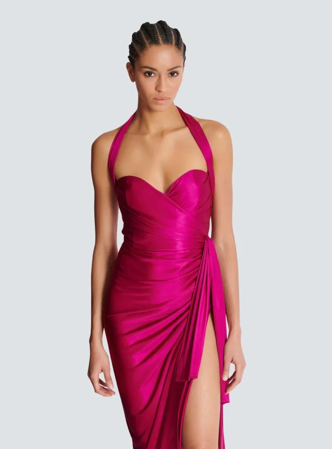 Flowing draped interlock jersey dress Flowing draped interlock jersey dress