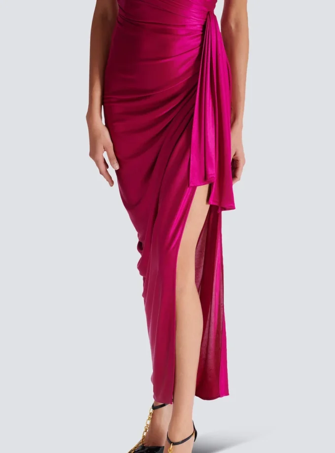 Flowing draped interlock jersey dress Flowing draped interlock jersey dress