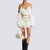 Flowing dress with lace ruffles Flowing dress with lace ruffles