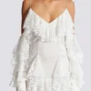 Flowing dress with lace ruffles Flowing dress with lace ruffles
