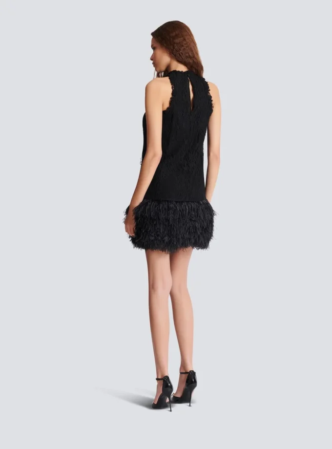 Flowing lace and feather dress Flowing lace and feather dress