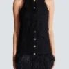Flowing lace and feather dress Flowing lace and feather dress
