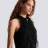 Flowing lace and feather dress Flowing lace and feather dress
