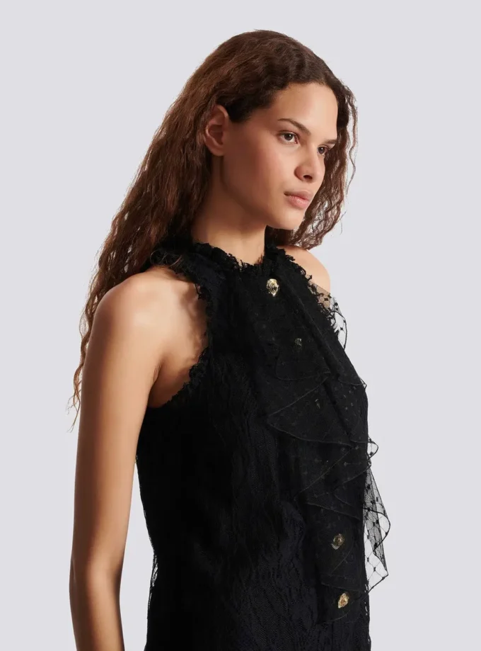 Flowing lace and feather dress Flowing lace and feather dress