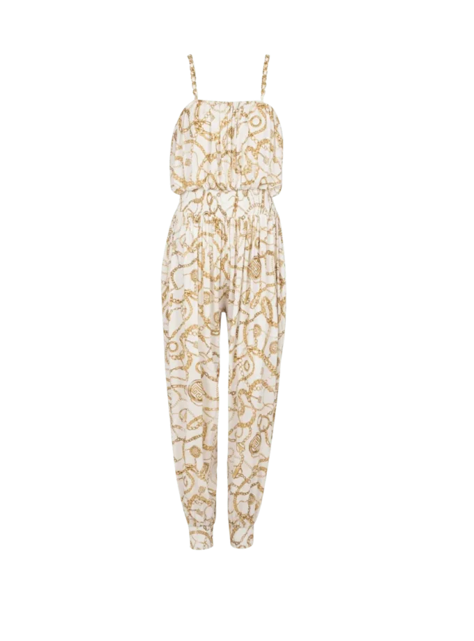 Flowing printed jumpsuit with Balmain Chains pattern Flowing printed jumpsuit with Balmain Chains pattern