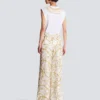 Flowing printed silk trousers with Balmain Chains pattern Flowing printed silk trousers with Balmain Chains pattern