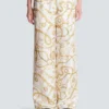 Flowing printed silk trousers with Balmain Chains pattern Flowing printed silk trousers with Balmain Chains pattern