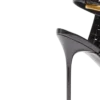 Fringed patent leather sandals