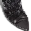 Fringed patent leather sandals