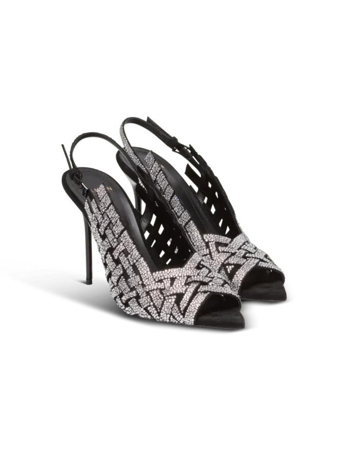 Fringed suede and rhinestone sandals