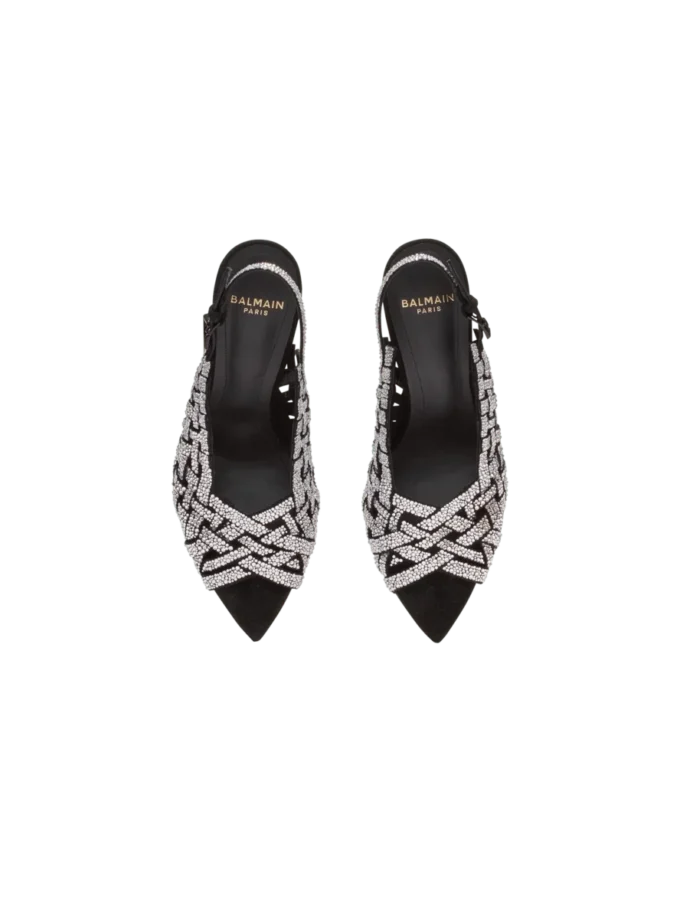 Fringed suede and rhinestone sandals