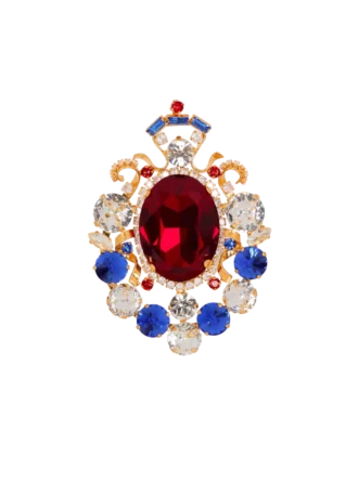 Gems crystal brooch