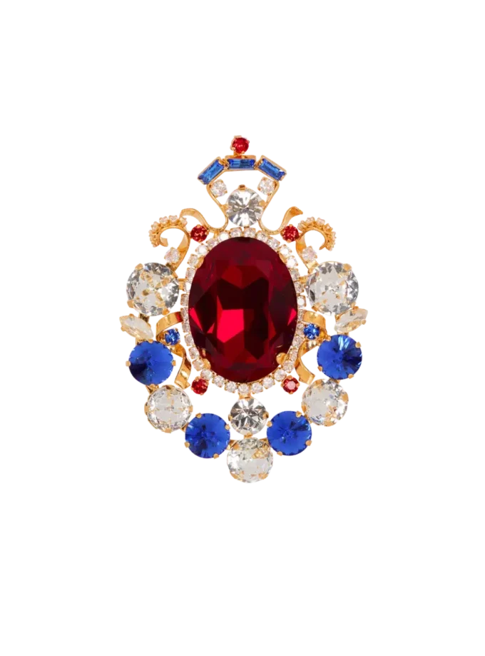 Gems crystal brooch