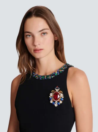 Gems crystal brooch