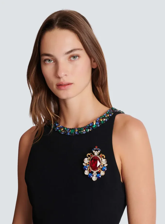 Gems crystal brooch