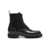 Glazed leather army boots