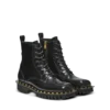 Glazed leather army boots