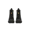 Glazed leather army boots