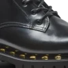 Glazed leather army boots