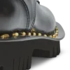 Glazed leather army boots