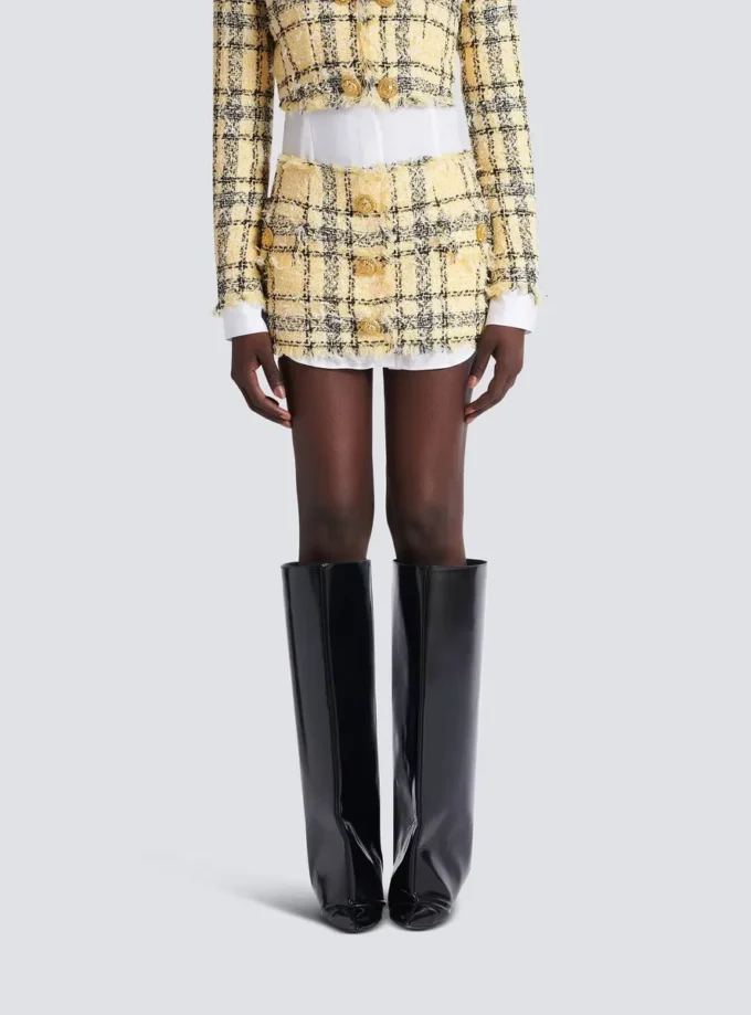 Glitter tweed mini skirt
