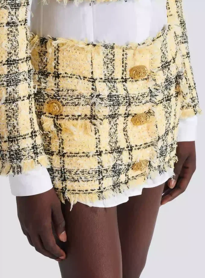 Glitter tweed mini skirt
