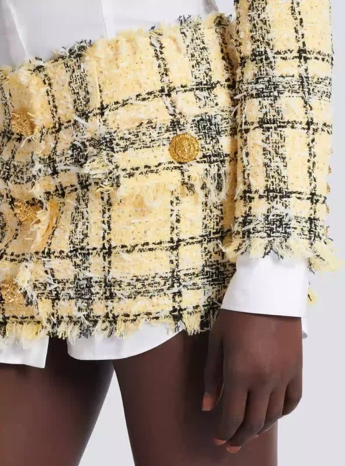 Glitter tweed mini skirt
