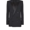 Grain de poudre blazer with satin lapels