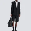 Grain de poudre blazer with satin lapels