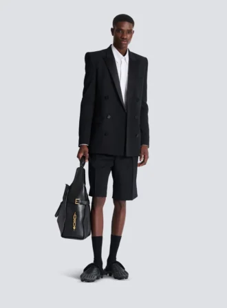 Grain de poudre blazer with satin lapels