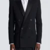 Grain de poudre blazer with satin lapels