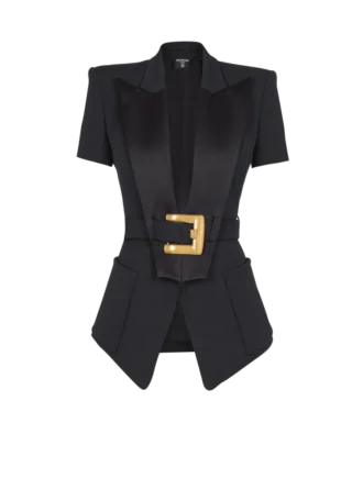 Grain de poudre jacket with belt detail Grain de poudre jacket with belt detail