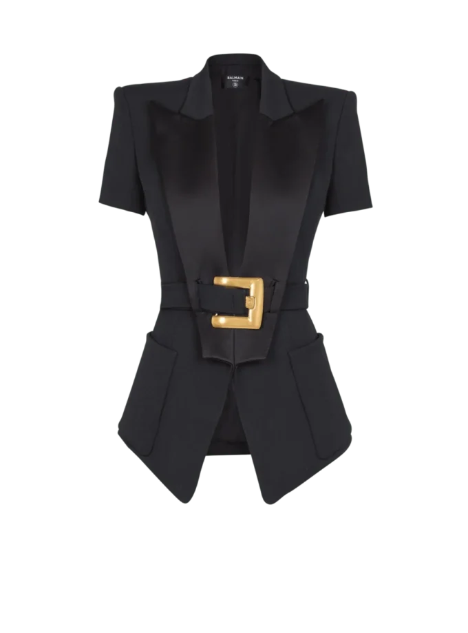 Grain de poudre jacket with belt detail Grain de poudre jacket with belt detail