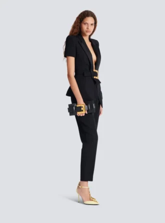 Grain de poudre jacket with belt detail Grain de poudre jacket with belt detail
