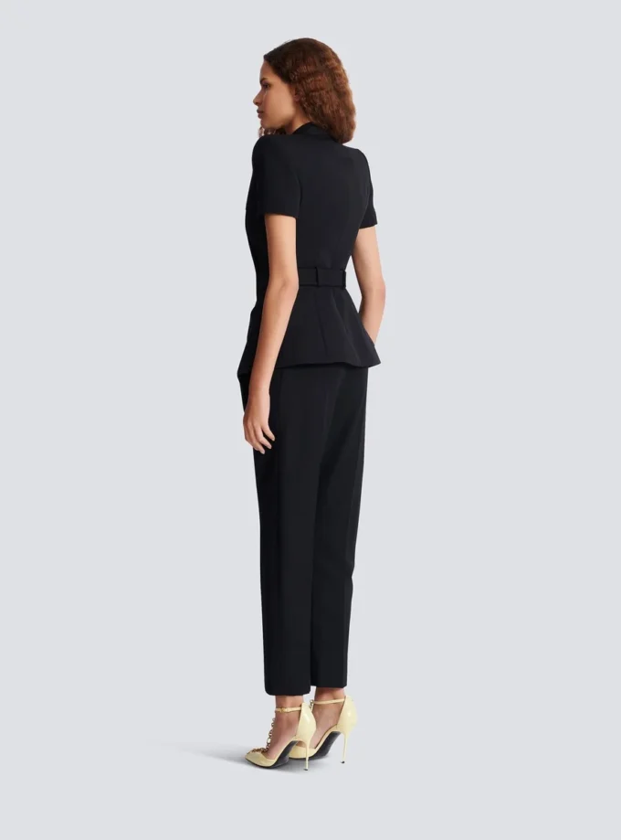 Grain de poudre jacket with belt detail Grain de poudre jacket with belt detail