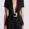 Grain de poudre jacket with belt detail Grain de poudre jacket with belt detail