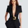 Grain de poudre jacket with belt detail Grain de poudre jacket with belt detail